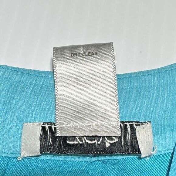 Cache Women's Silk Blouse  Top Layered Size S Turquoise Crochet Neckline Y2K - Picture 7 of 9